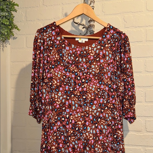 Boden Multicolor dress Leopard Print 16 regular stretch soft viscose modest core - Picture 2 of 7